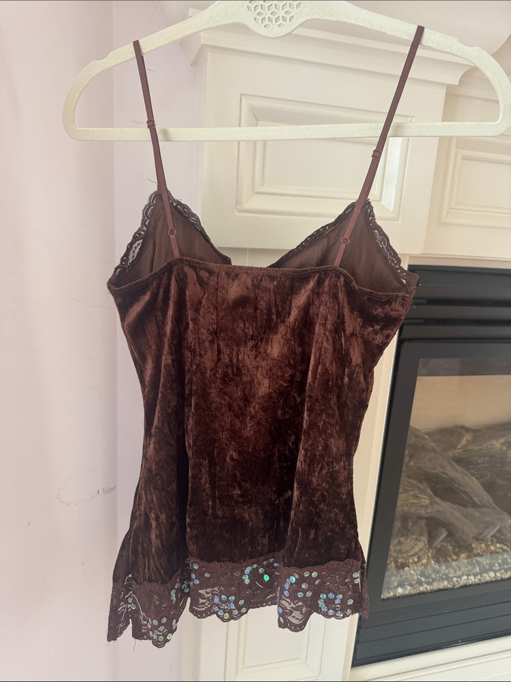 Silver Jeans Brown Velvet Sequin-Embellished Cami - Picture 3 of 7